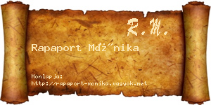 Rapaport Mónika névjegykártya